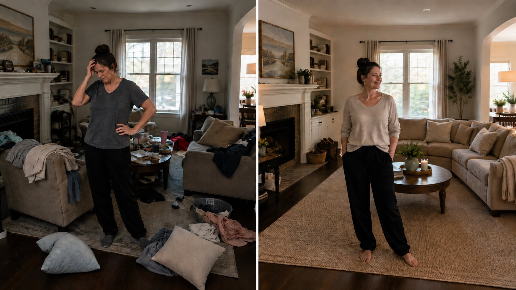 Before and after home transformation